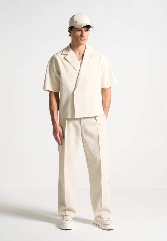 Abel - Boxy Twill Double Breasted Shirt - Cream