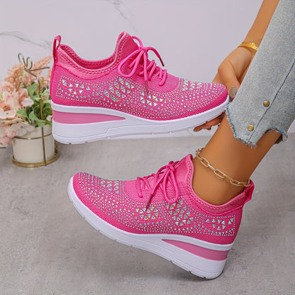Casual Fashion Breathable Rhinestone-Embellished Orthopaedic Sneakers