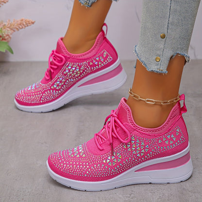 Casual Fashion Breathable Rhinestone-Embellished Orthopaedic Sneakers