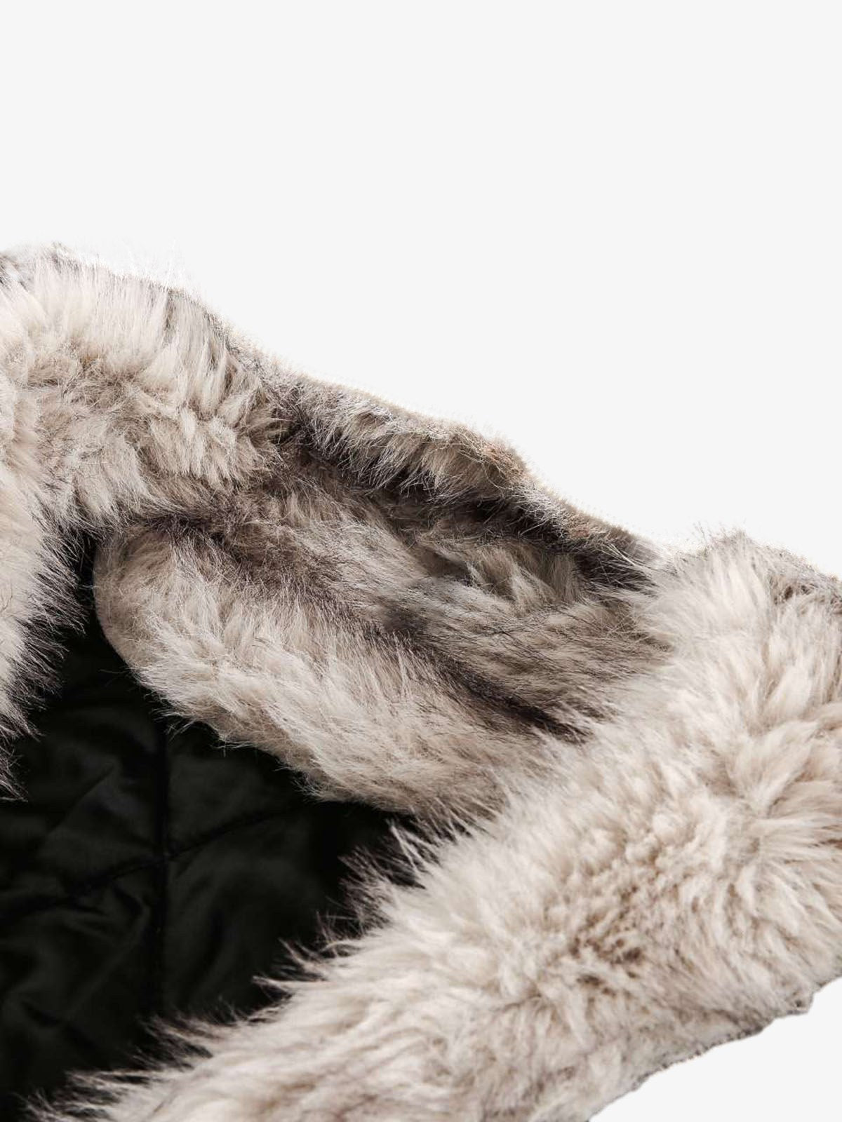 Cotton Washed Fur Hooded Jacket