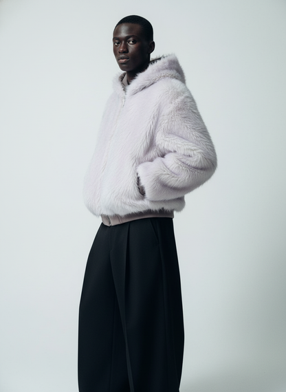 Oversized Reversible Fur Hooded Jacket