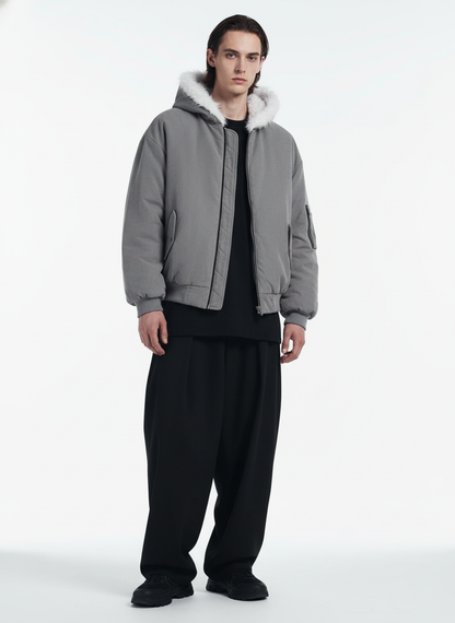 Oversized Reversible Fur Hooded Jacket