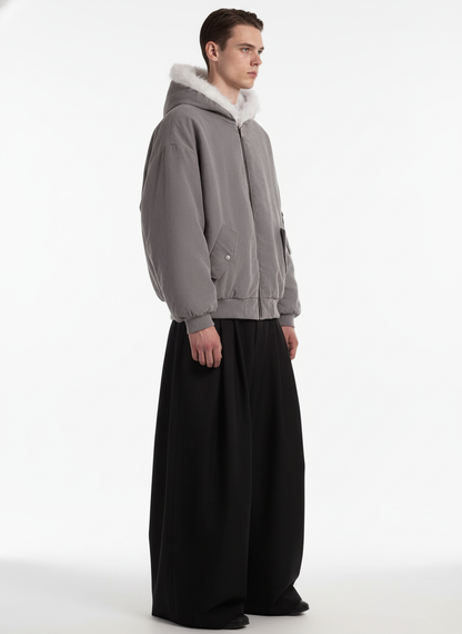 Oversized Reversible Fur Hooded Jacket